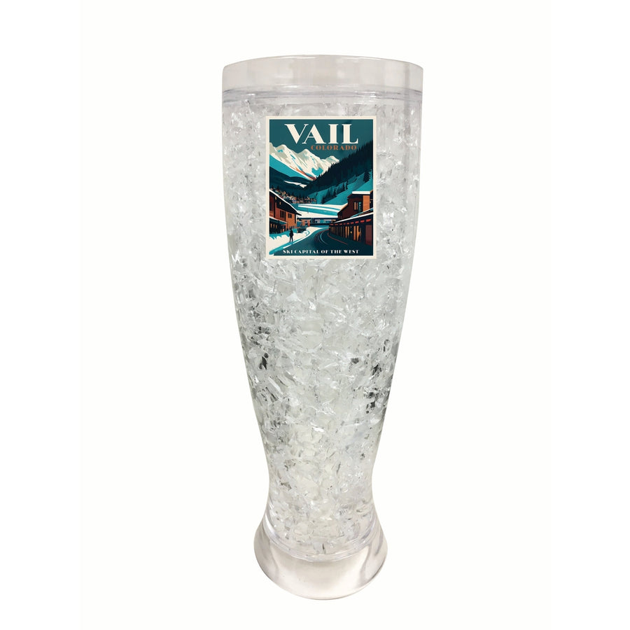 Vail Colorado Design B Souvenir 16 oz Plastic Broken Glass Frosty Mug Image 1