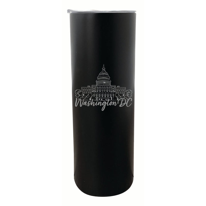 Washington DC Engraving2 Souvenir 20 oz Engraved Insulated Stainless Steel Skinny Tumbler Image 1