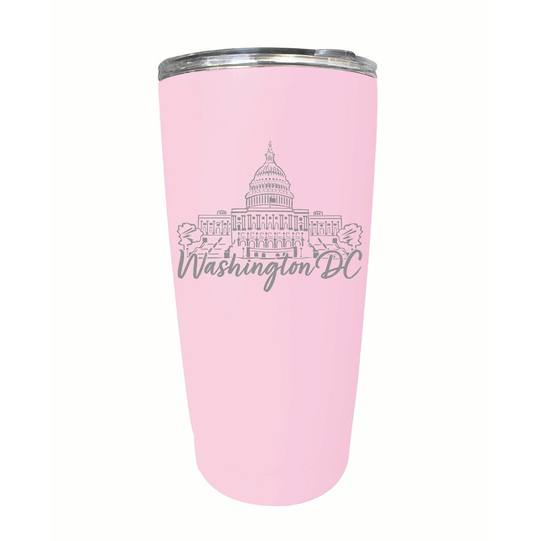 Washington DC Engraving2 Souvenir 16 oz Engraved Stainless Steel Insulated Tumbler Image 1