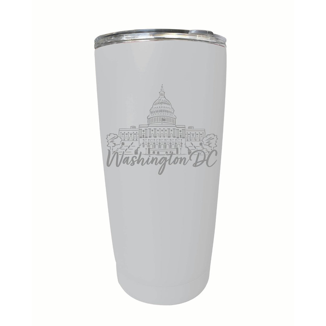 Washington DC Engraving2 Souvenir 16 oz Engraved Stainless Steel Insulated Tumbler Image 1