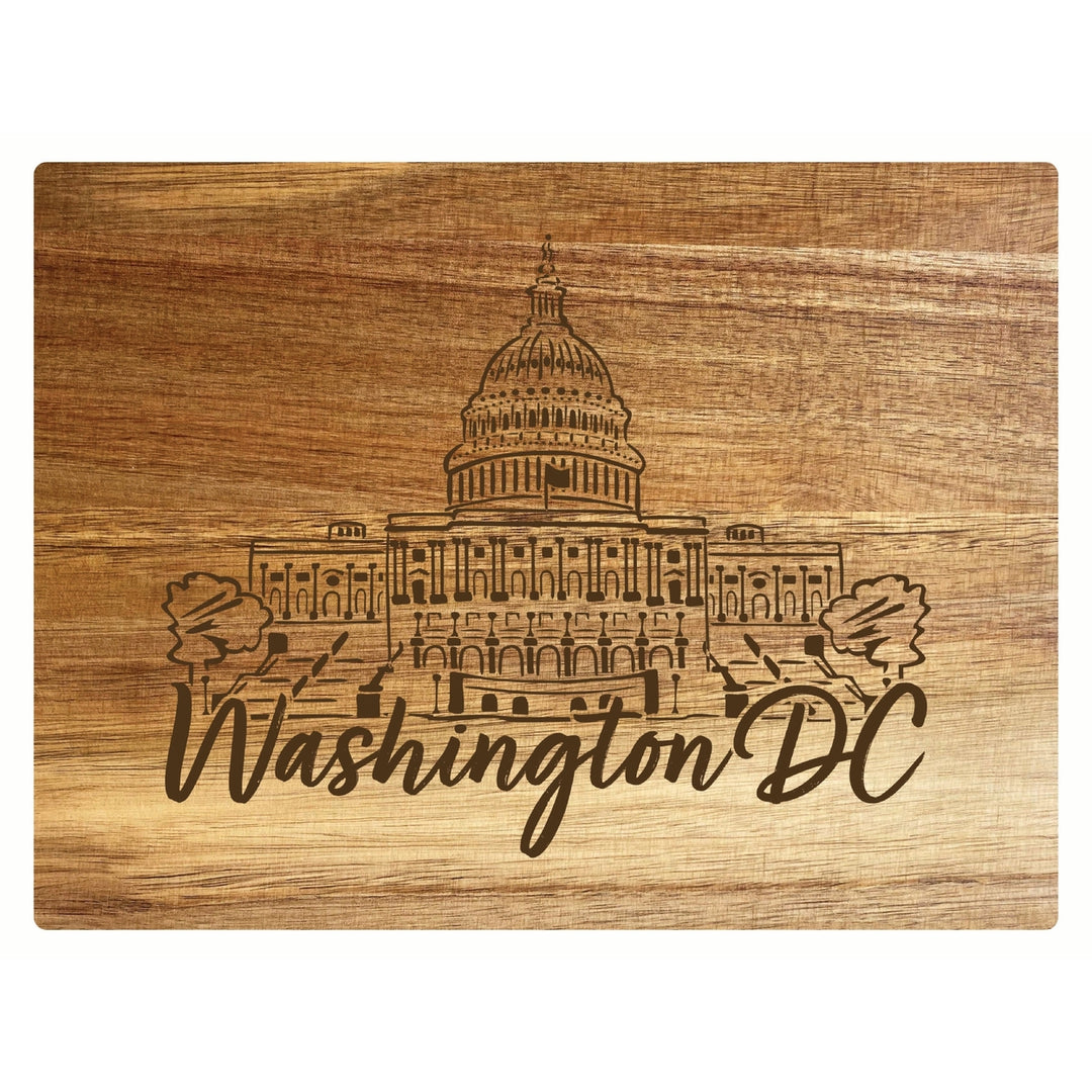 Washington DC Engraving2 Souvenir Wooden Cutting Board 8 x 6 Image 1