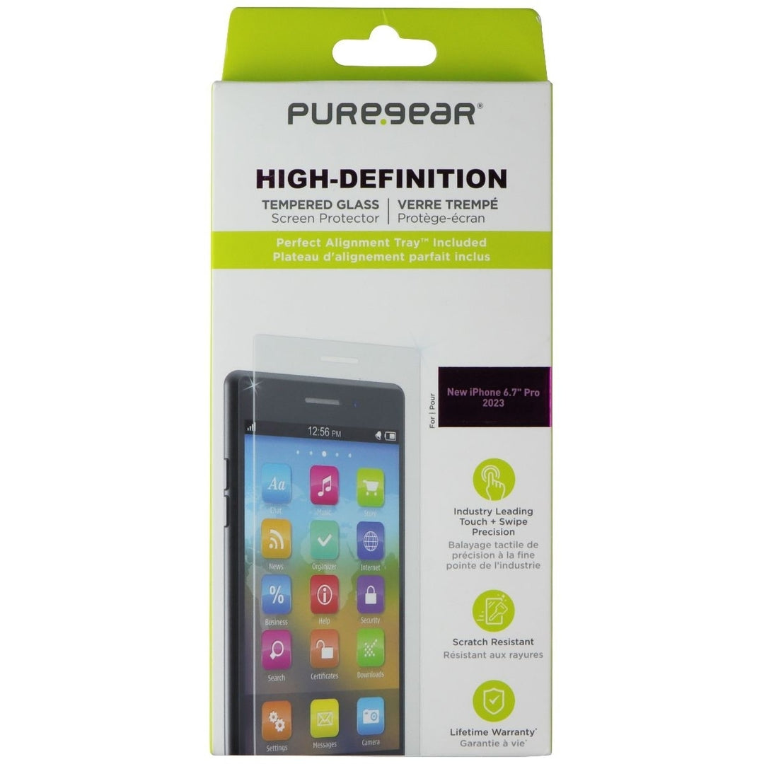 PureGear High-Definition Tempered Glass for Apple iPhone 15 Pro Max Image 1