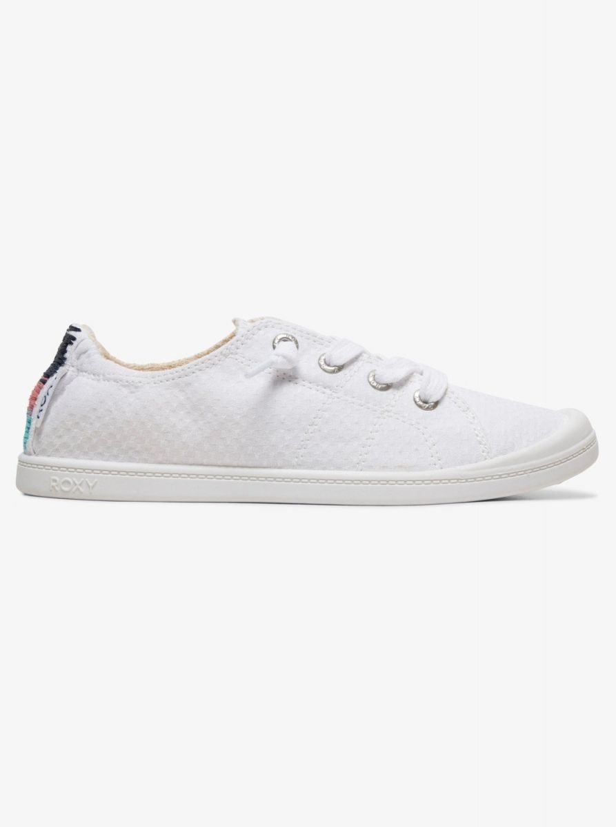 ROXY Womens Bayshore Lace-Up Shoe White - ARJS600418-WHT WHITE Image 1