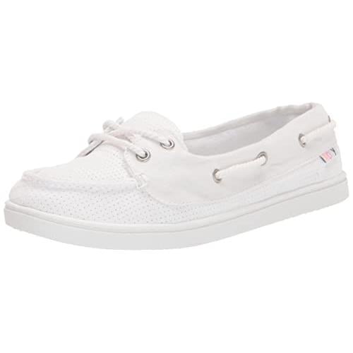 Roxy Womens Ahoy Slip on Boat Shoe Sneaker WHITE Image 1