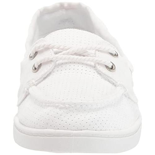 Roxy Womens Ahoy Slip on Boat Shoe Sneaker WHITE Image 3