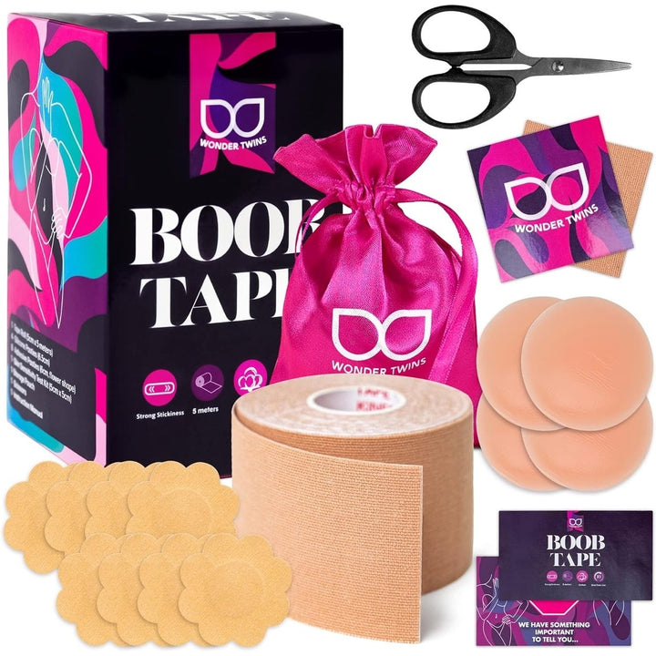 WonderTwins Breast Lift Tape - Waterproof and Sweat-proof Adhesive Boob Tape Image 1