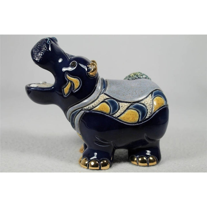 DeRosa Rinconada Family Adult Figurine Hippo With Waterlily F167- In Box Image 2