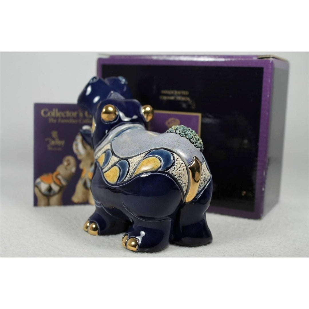 DeRosa Rinconada Family Adult Figurine Hippo With Waterlily F167- In Box Image 4