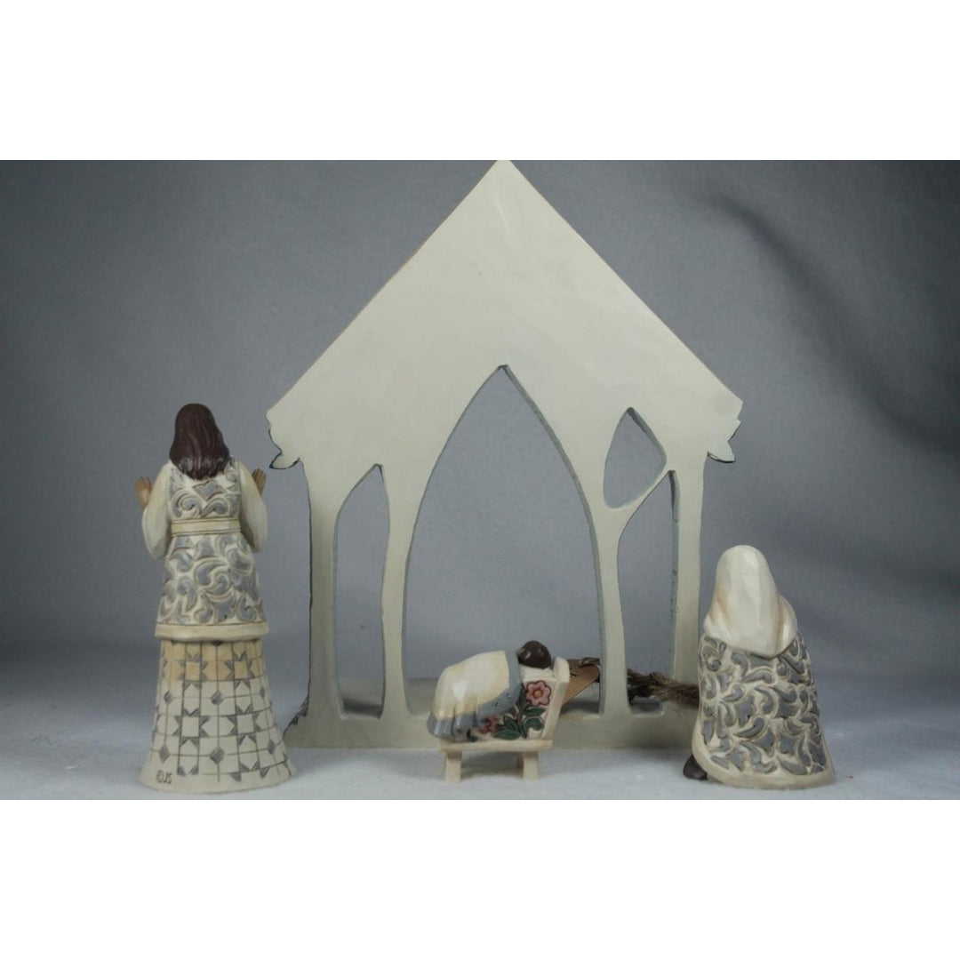 Jim Shore White Woodland Holy Night Of Wonder Nativity 4 Pc. 2023 6012688 NIB Image 4