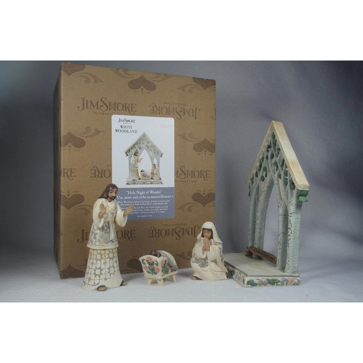 Jim Shore White Woodland Holy Night Of Wonder Nativity 4 Pc. 2023 6012688 NIB Image 6