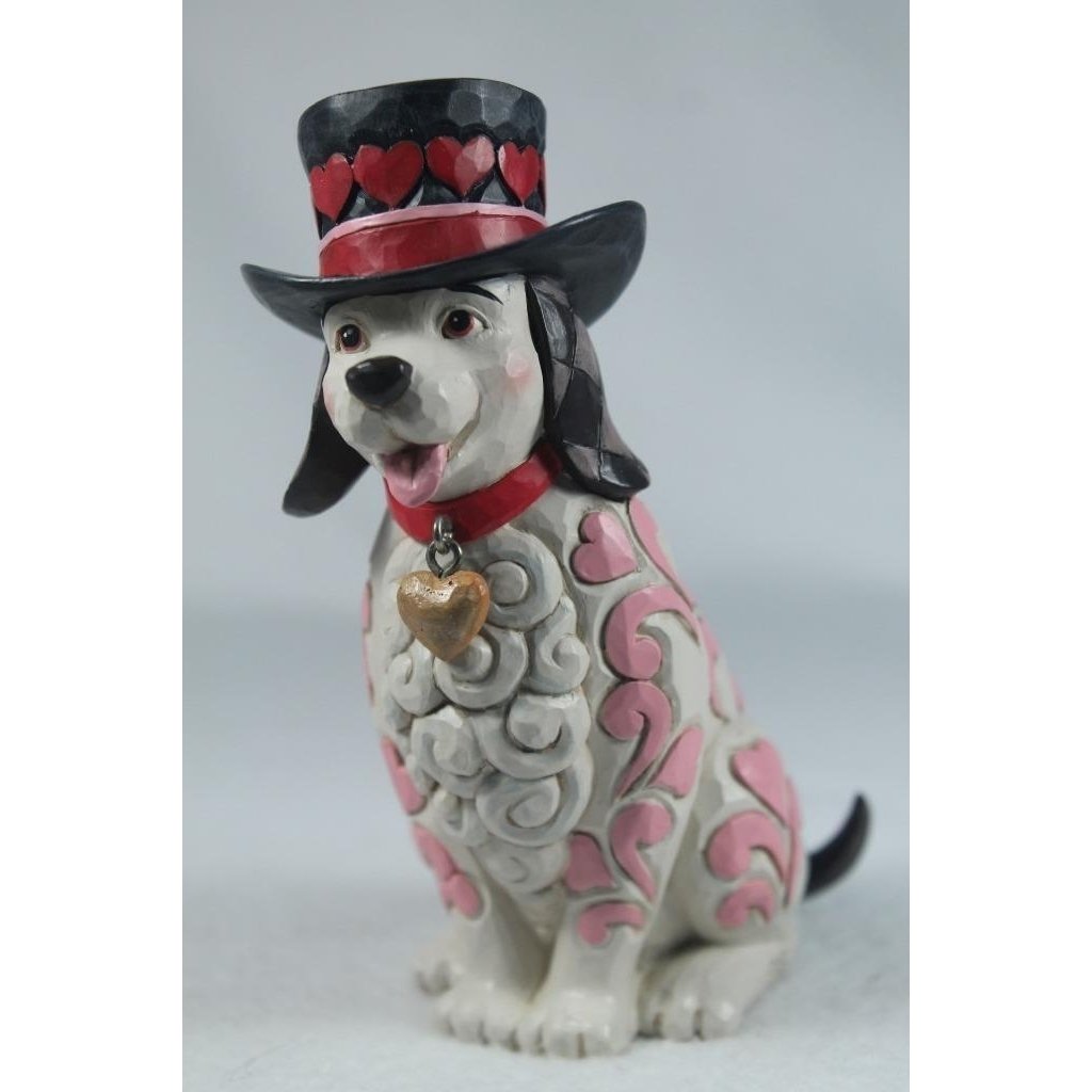 Jim Shore My Furr-Ever Valentine 2023 Dog In Top Hat Figurine 6014381 NIB Image 1