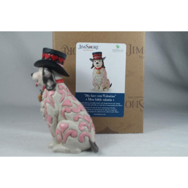 Jim Shore My Furr-Ever Valentine 2023 Dog In Top Hat Figurine 6014381 NIB Image 3