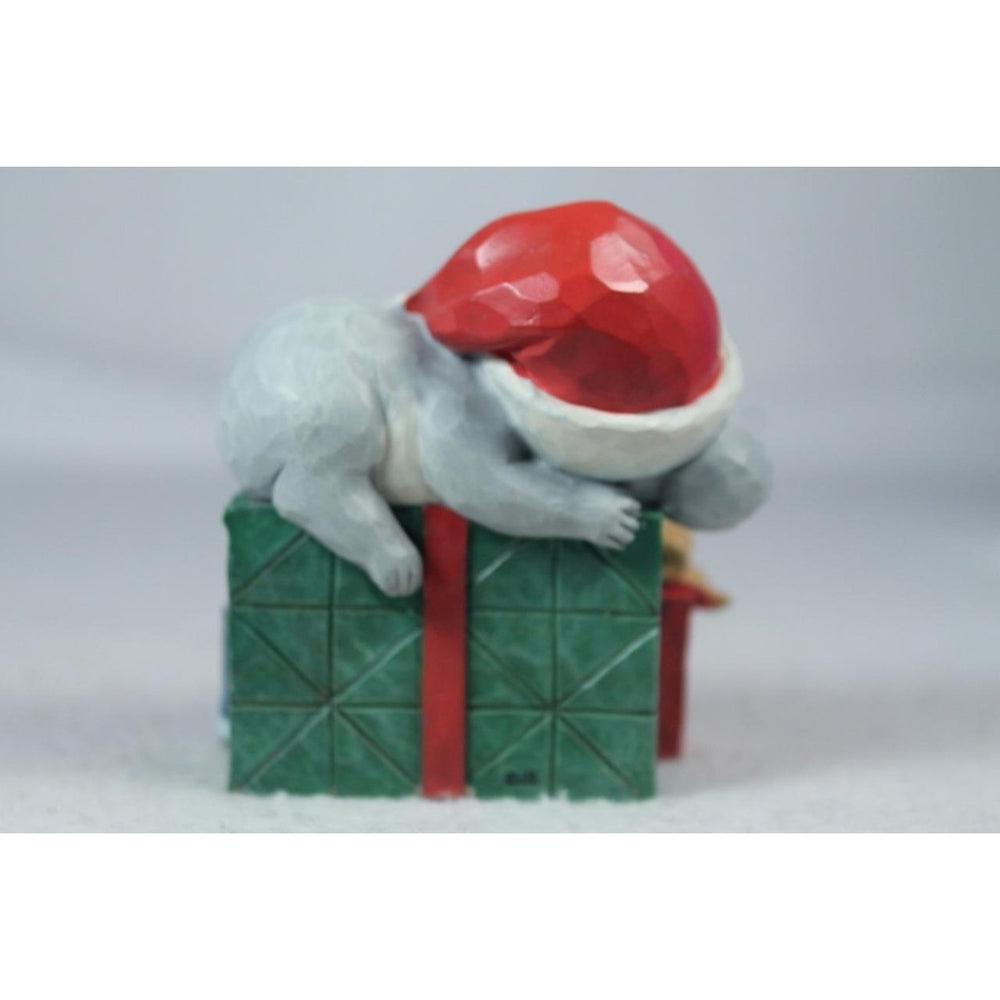 Jim Shore Christmas Koala On Presents 2022 Mini 6011491 In Box Image 2