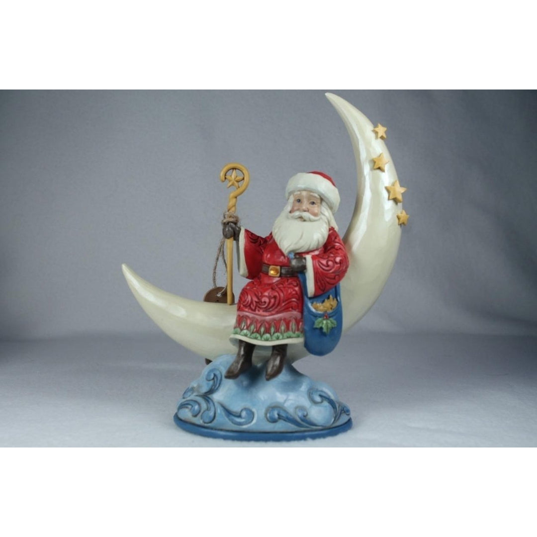 Jim Shore Starry Night 2023 Santa On Crescent Moon Figurine 6012900 In Bx Image 1