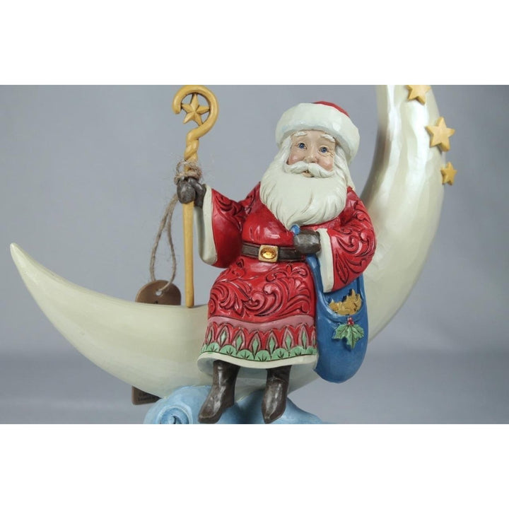 Jim Shore Starry Night 2023 Santa On Crescent Moon Figurine 6012900 In Bx Image 3