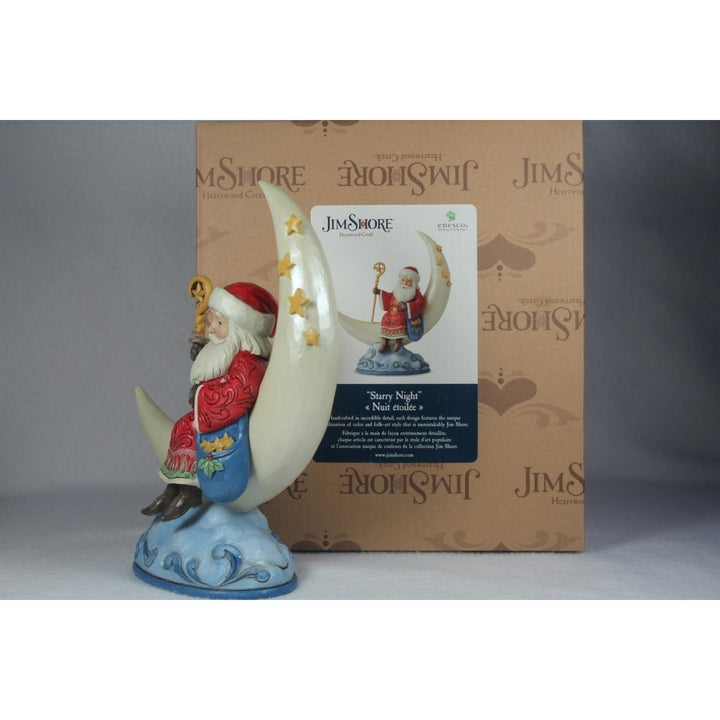 Jim Shore Starry Night 2023 Santa On Crescent Moon Figurine 6012900 In Bx Image 4