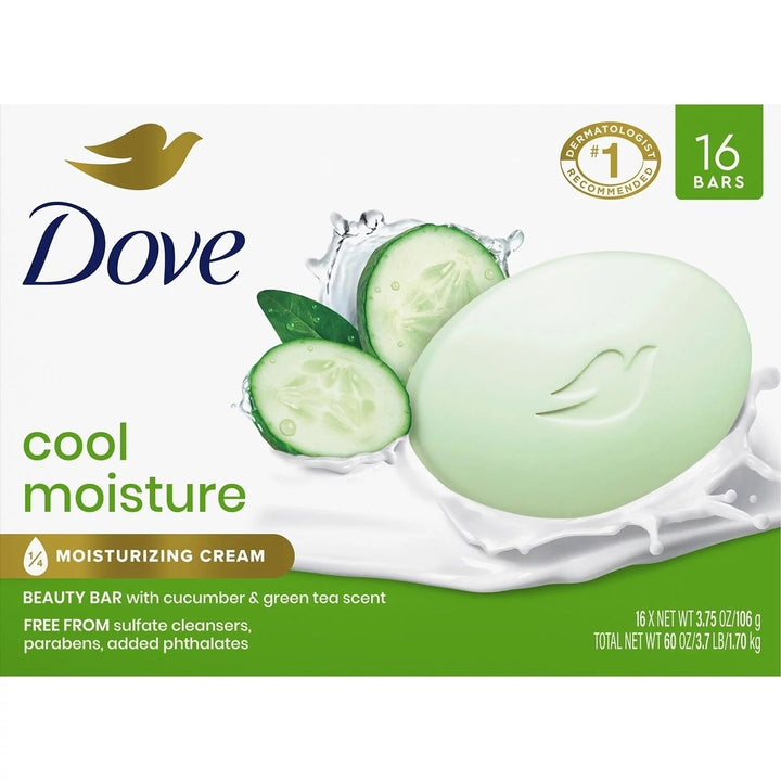 Dove Go Fresh Cool Moisture Beauty Bar 3.75 Ounce (16 Count) Image 1