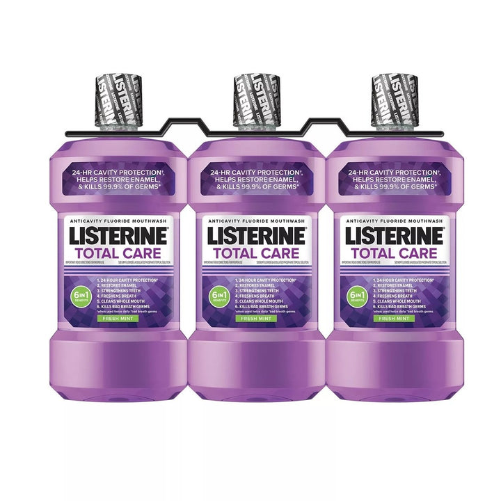 Listerine Total Care Mouthwash Fresh Mint 33.8 Fluid Ounce (Pack of 3) Image 1