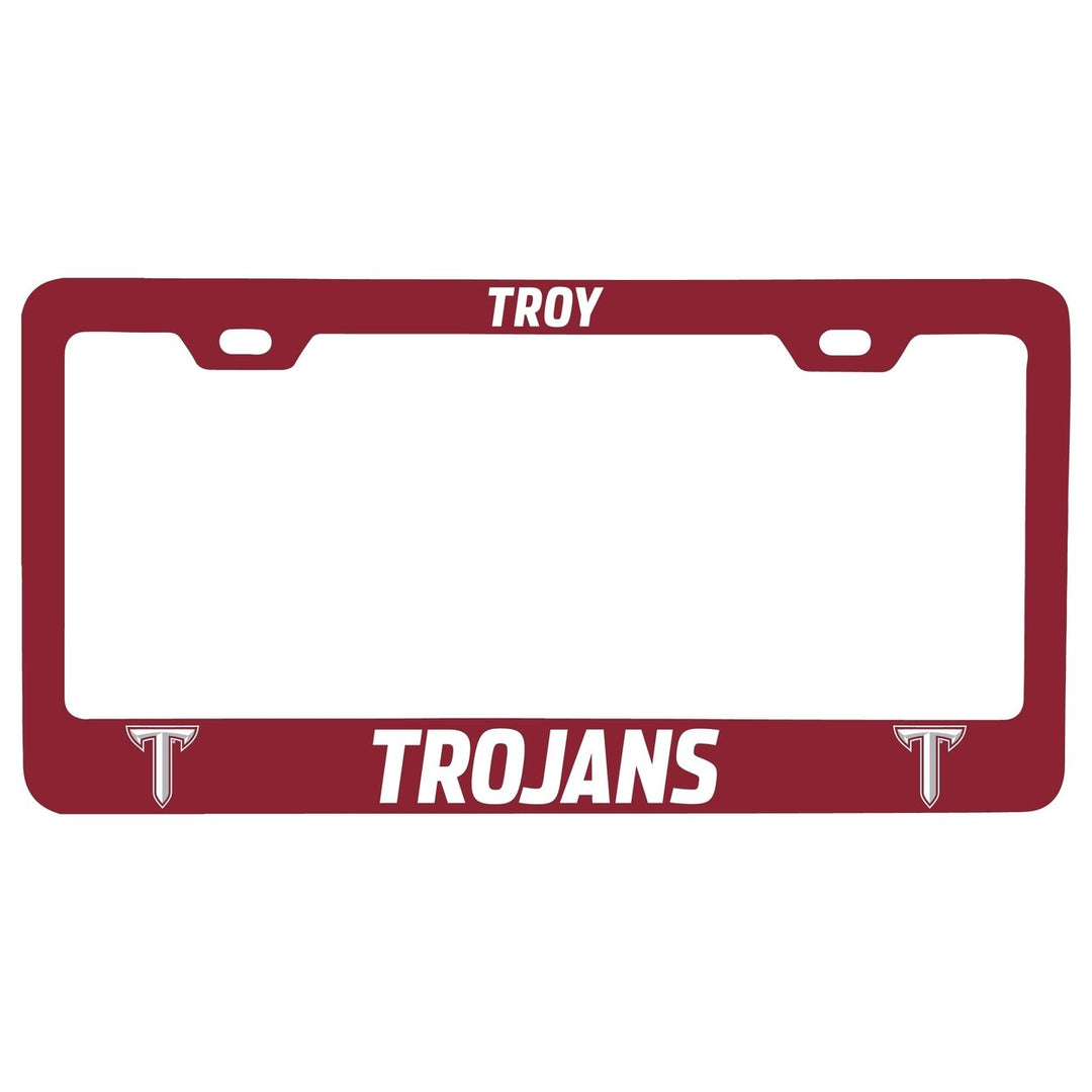 NCAA Troy University Trojans License Plate Frame - Colorful Heavy Gauge Metal Officially Licensed Image 1