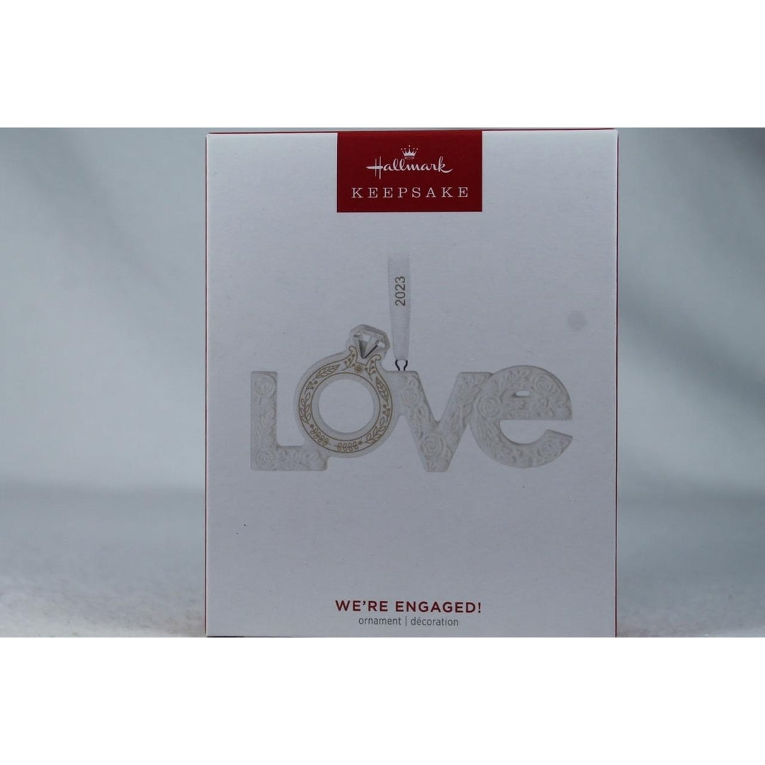 Hallmark Were Engaged! 2023 Dated LOVE Ornament In Box Image 3