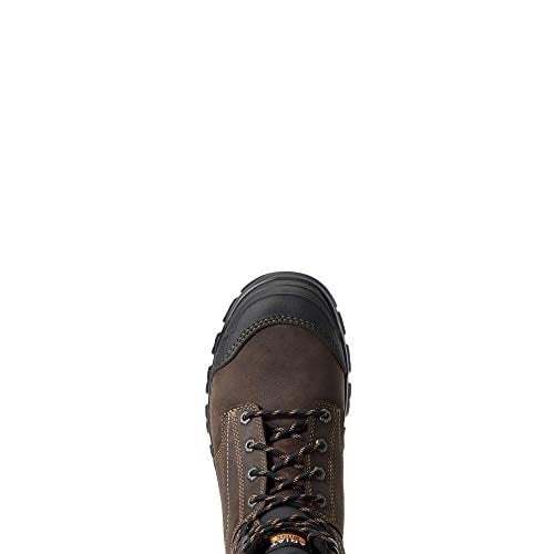 ARIAT WORK Mens 6" Treadfast Steel Toe Waterproof Work Boot Dark Brown - 10034673 DARK BROWN Image 4