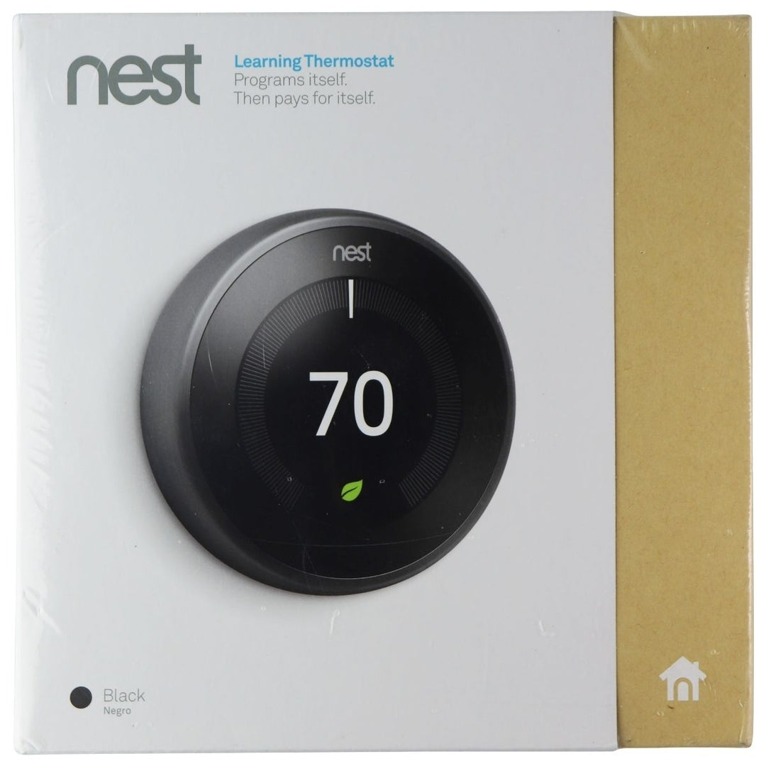 Google Nest Learning Programmable Smart Thermostat for Home - 3rd Gen - Black Image 1