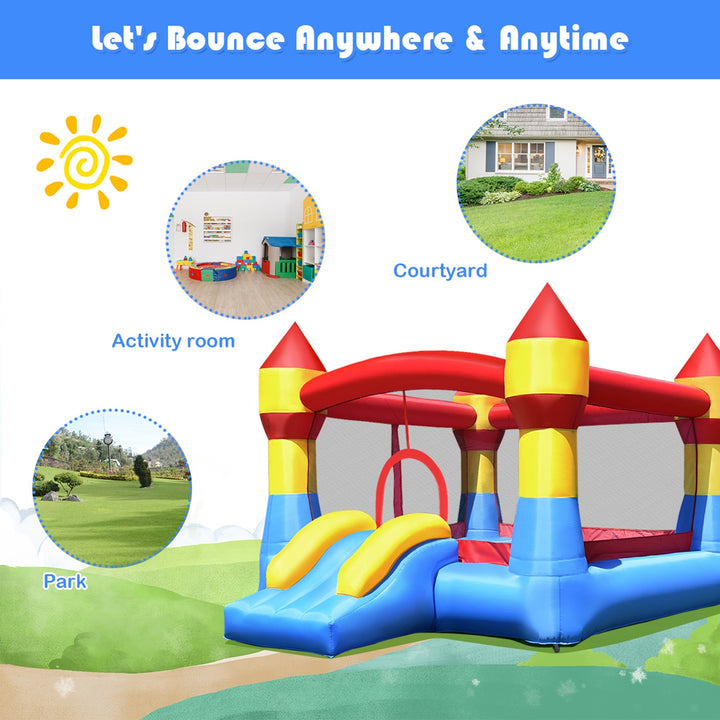 Kid Inflatable Bounce House Castle Moonwalk Playhouse Jumper Slide Image 6