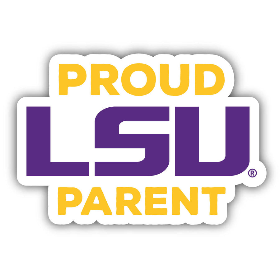 LSU Tigers 4-Inch Laser Cut Proud Parent Decal Sticker Officially Licensed Collegiate Product Image 1