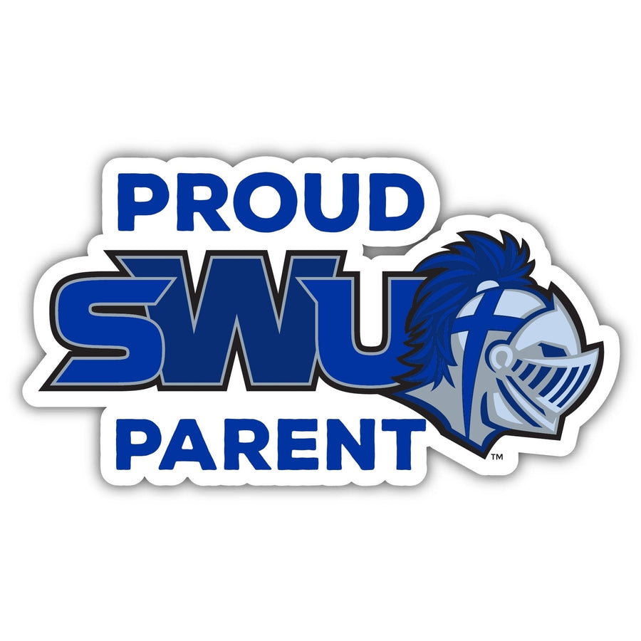 Southern Wesleyan University 4-Inch Laser Cut Proud Parent Decal Sticker Officially Licensed Collegiate Product Image 1