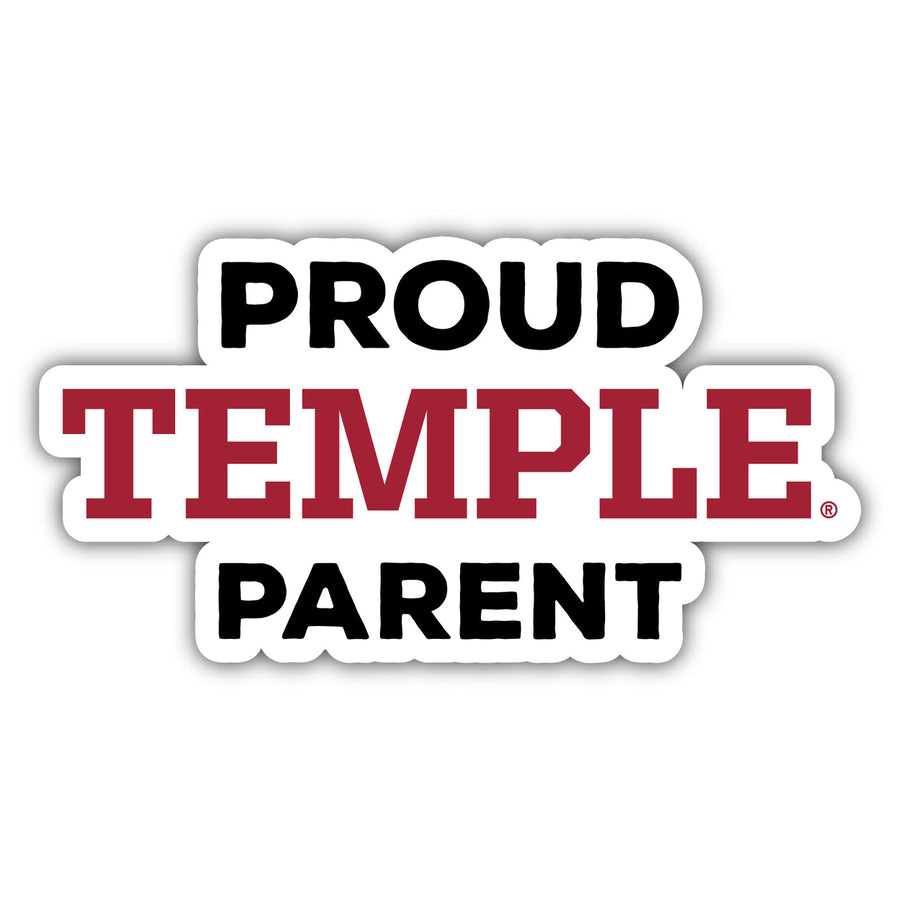 Temple University 4-Inch Laser Cut Proud Parent Decal Sticker Officially Licensed Collegiate Product Image 1