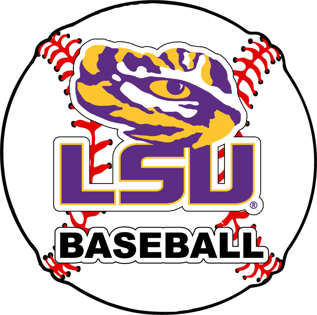 LSU Tigers 4-Inch Baseball Vinyl Decal Officially Licensed Collegiate Product Image 1