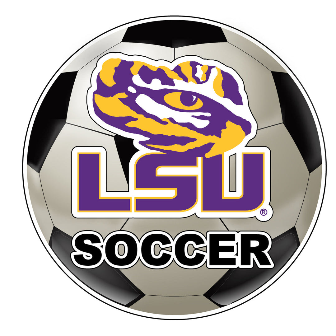 LSU Tigers 4-Inch Soccer Vinyl Decal Officially Licensed Collegiate Product Image 1