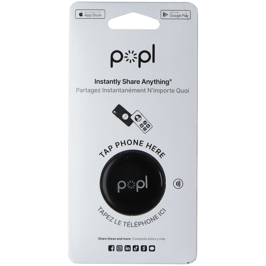 popl Flat Dot Digital Business Card Phone Tag - Black Image 1