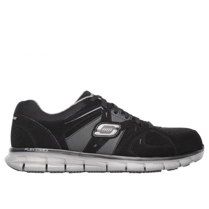 SKECHERS WORK Mens Synergy Ekron Alloy Toe Work Shoe Black/Charcoal - 77068-BKCC 7.5 BLACK/CHARCOAL Image 1