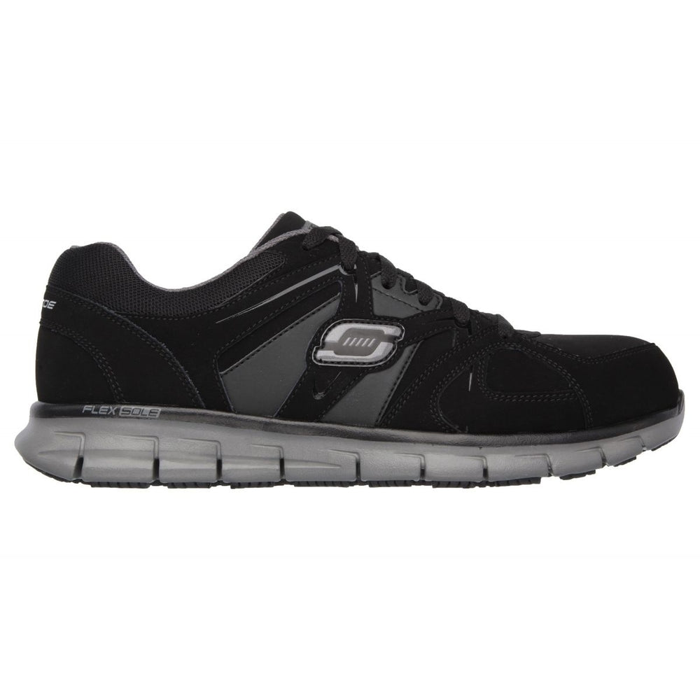 SKECHERS WORK Mens Synergy Ekron Alloy Toe Work Shoe Black/Charcoal - 77068-BKCC 7.5 BLACK/CHARCOAL Image 2