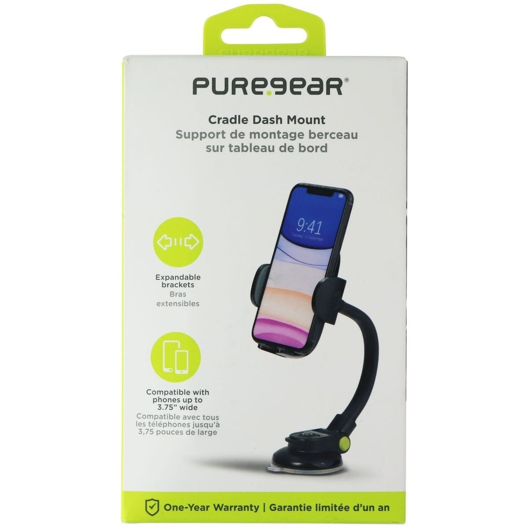 PureGear Universal Cradle Suction Cup Dash Mount for Cars and Vehicles - Black Image 4