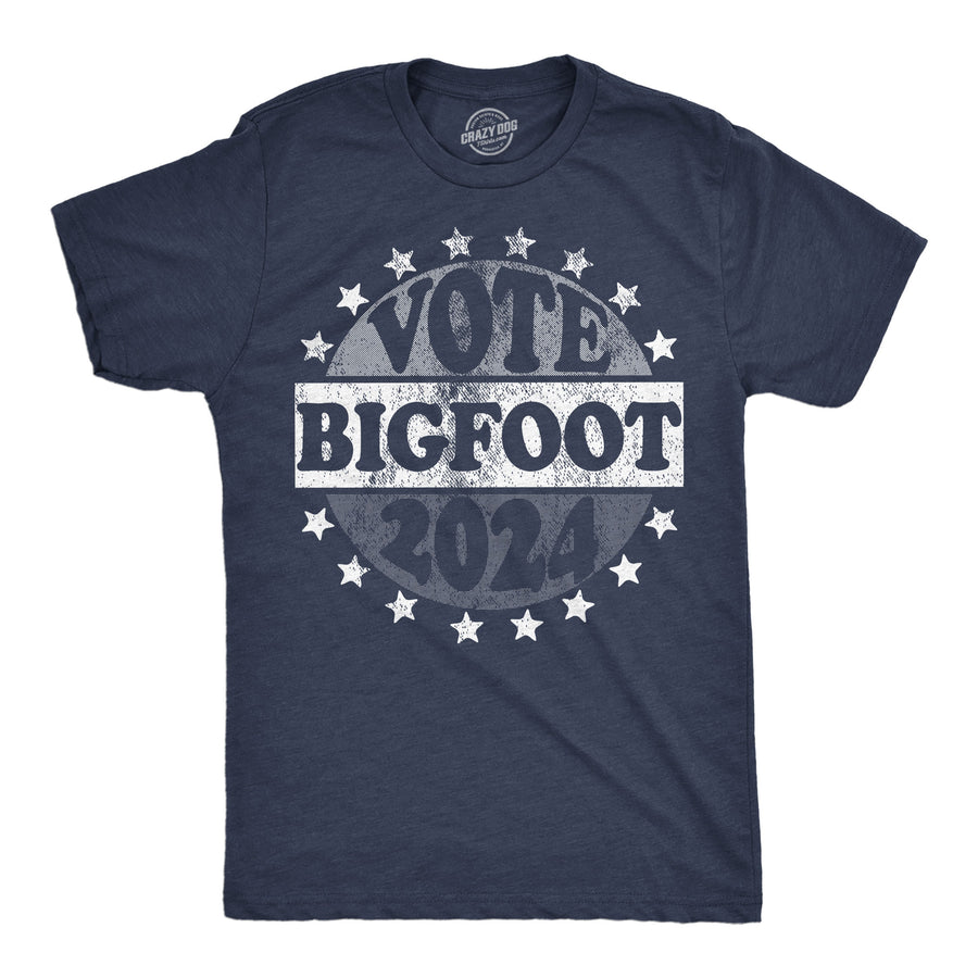 Mens Funny T Shirts Vote Bigfoot 2024 Sarcastic Election Novelty Tee For Men Image 1