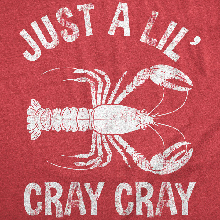 Mens Funny T Shirts Just A Lil Cray Cray Sarcastic Crayfish Graphic Novelty Tee For Men Image 2