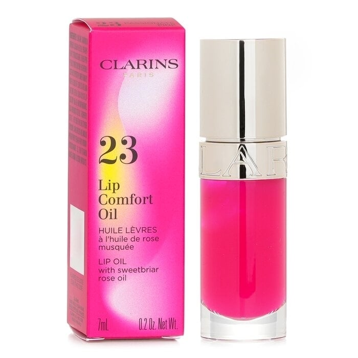 Clarins - Lip Comfort Oil With Sweetbriar Rose Oil- 23 Passionate Pink(7ml) Image 2