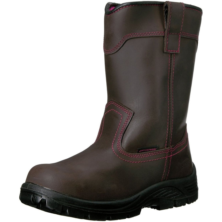 Avenger Womens A7146 Brown Pink Comp Toe Waterproof Work Boots Size 7.5 Image 1