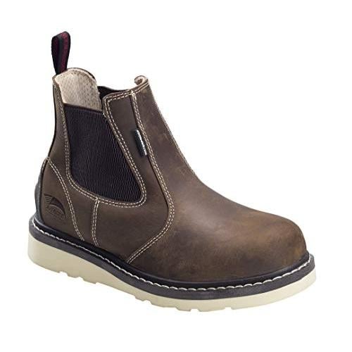 Avenger Womens 6in Brown Waterproof Pull-On Work Boots A7651 Soft Toe Wedge Image 1