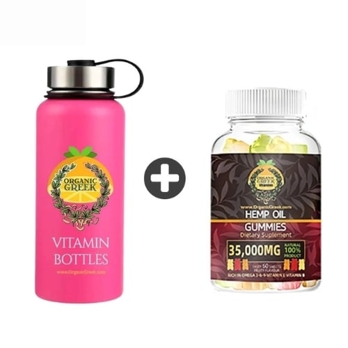 Organic Greek Pink Vitamin Bottles?? and Organic Greek Hemp Gummy Bears Image 1