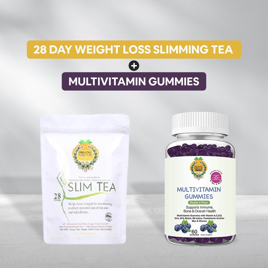 28 Day Organic Slimming Tea and Multivitamin Gummies Keto Sugar-Free Gluten-Free Image 1