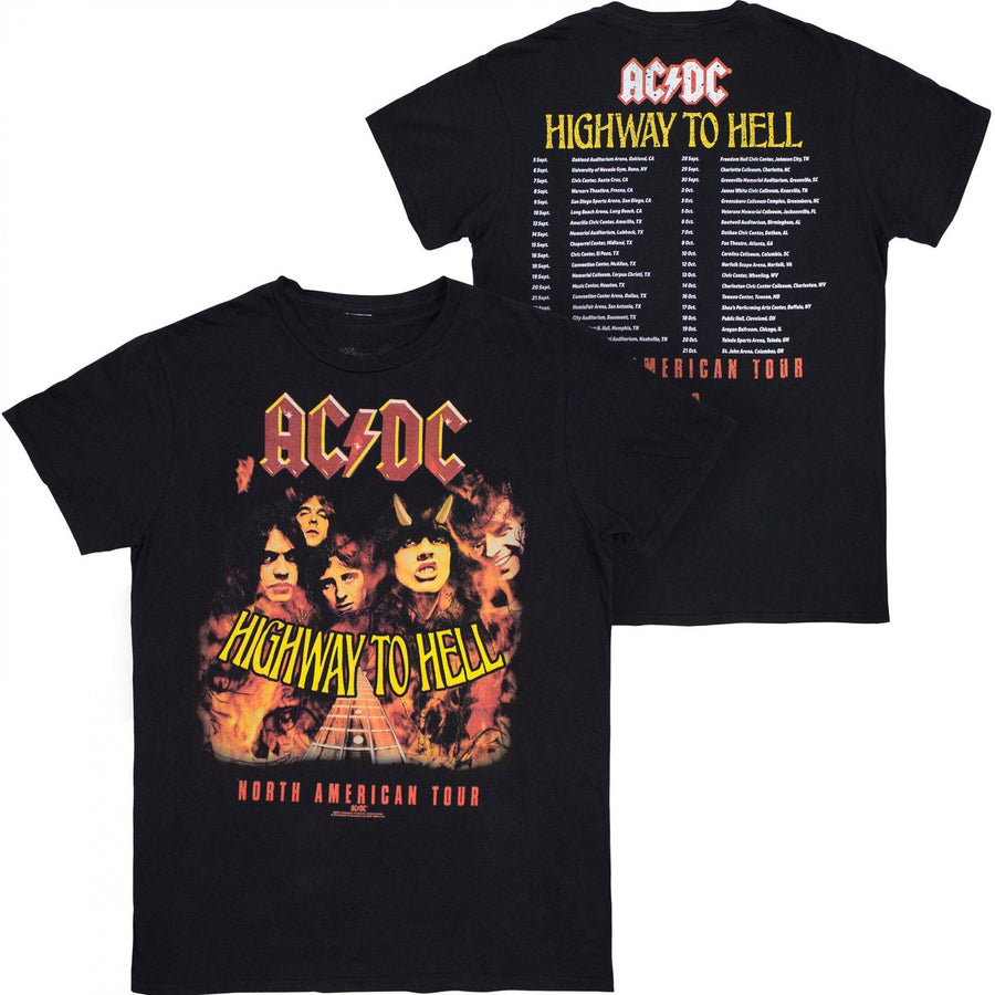 AC/DC Highway to Hell Tour Front and Back Print T-Shirt Image 1