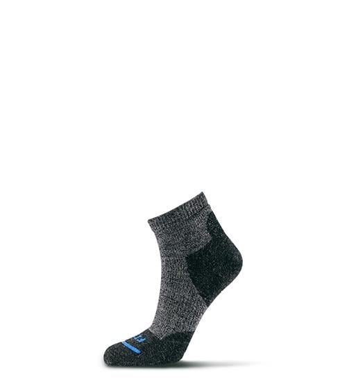 FITS Light Hiker Quarter Crew Socks Coal F1003-001 Unisex Merino Wool 70% Image 1