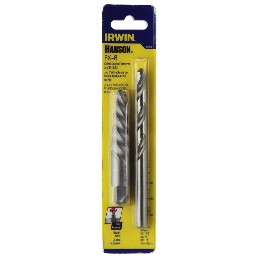 IRWIN HANSON EX-6 Spiral Extractor and 13/32-inch Drill Bit Set (53706) Image 1