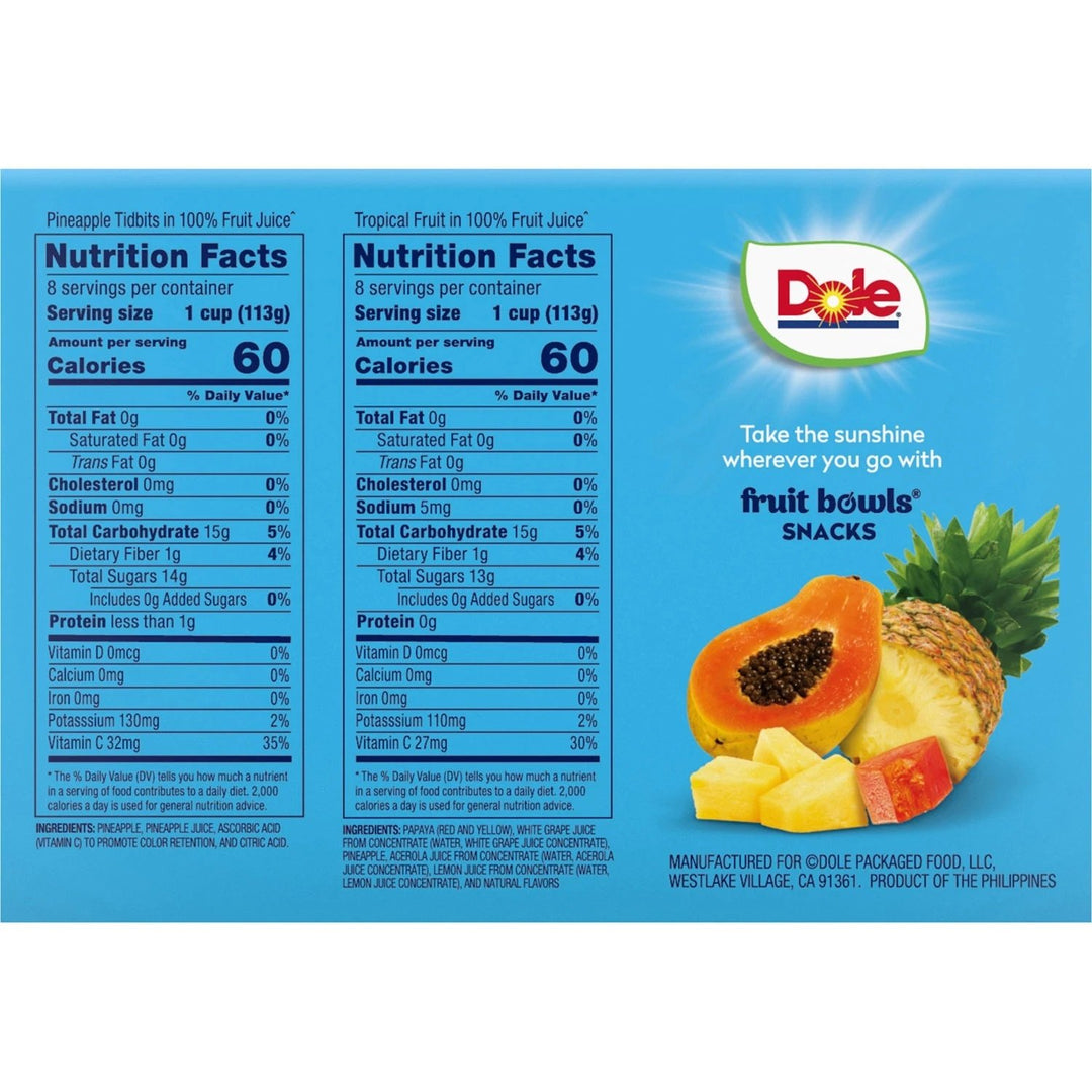 Dole Pineapple and Tropical Fruit Bowls 4 Ounce (Pack of 16) Image 4