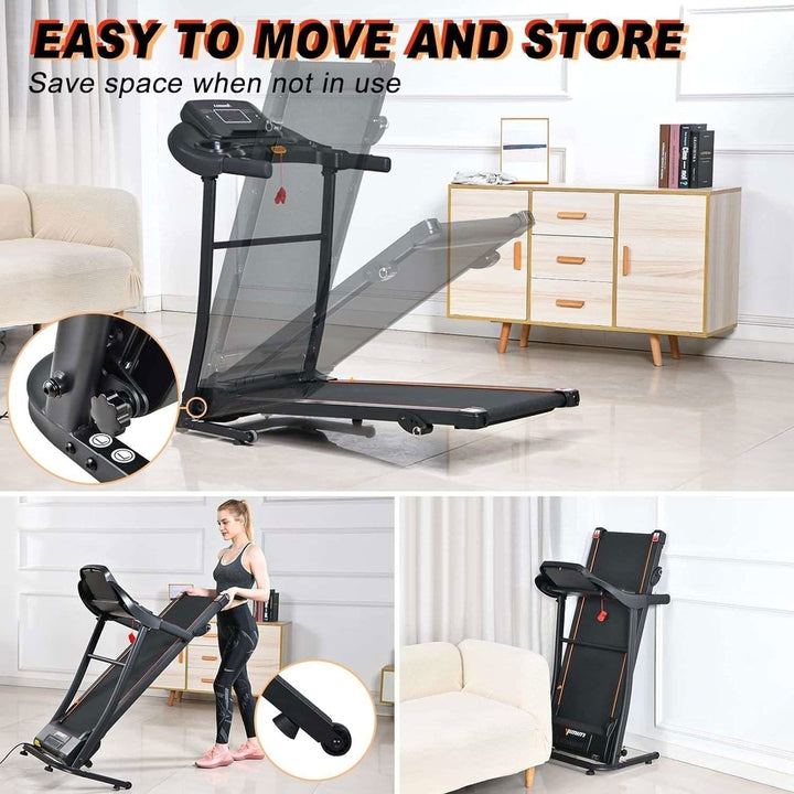 Premium Folding Incline Treadmill One-Touch Speed Buttons Shock Absorption Optional Bluetooth with Exclusive Zwift App Image 3