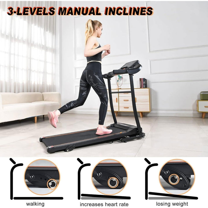 Premium Folding Incline Treadmill One-Touch Speed Buttons Shock Absorption Optional Bluetooth with Exclusive Zwift App Image 7