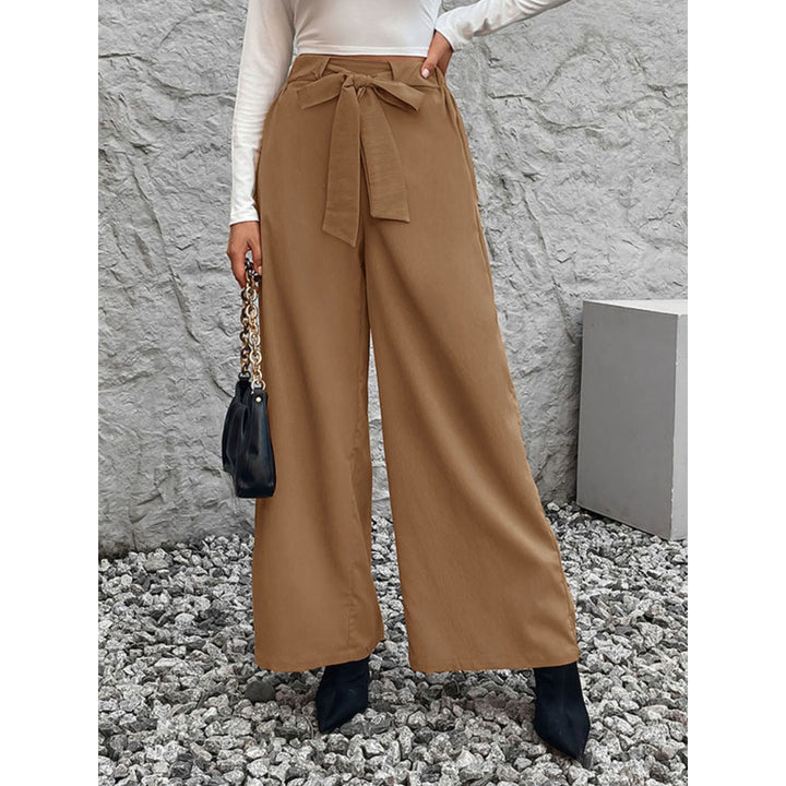 Tied High Waist Wide Leg Pants Image 1